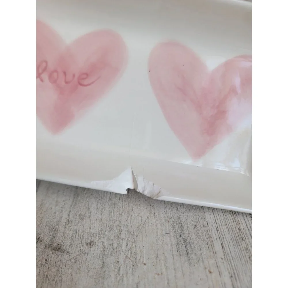 Pottery‎ Barn AS IS love heart tray Valentine mug set decor